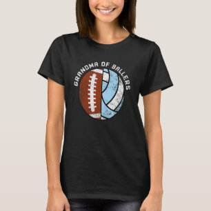 T-shirt Grand-Mère De Ballon Football Volleyball Grandma