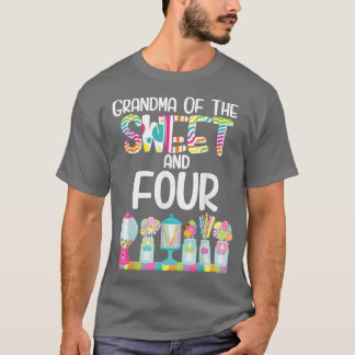 T-shirt Grand-mère de la douce et quatre bonbons Anniversa