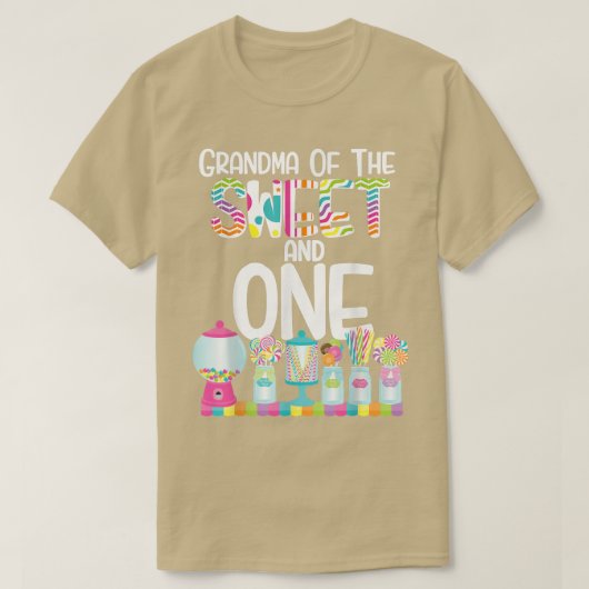 T-shirt Grand-mère de la douceur et un bonbon Anniversaire (Design devant)
