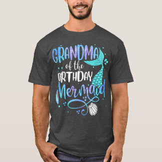 T-shirt Grand-Mère De La Famille De Sirène Anniversaire Co