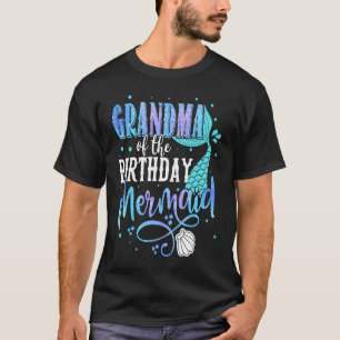 T-shirt Grand-Mère De La Famille De Sirène Anniversaire Co