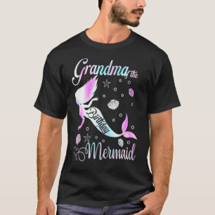 T-shirt Grand-Mère De La Fête Fille Sirène Anniversaire Fa