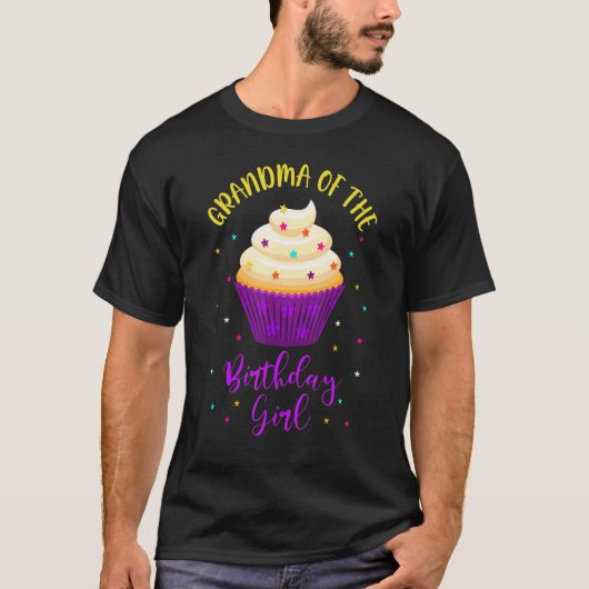T-shirt Grand-mère de la fille anniversaire Cupcake Sweet  (Devant)