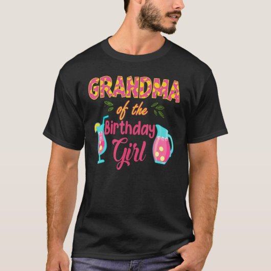 T-shirt Grand-mère de la fille d'anniversaire Lemonade ros (Devant)