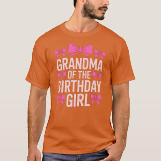 T-shirt Grand-mère de la fille d'anniversaire Rose Bow Cut
