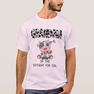 T-shirt grand-mère de la fille d'anniversaire vach