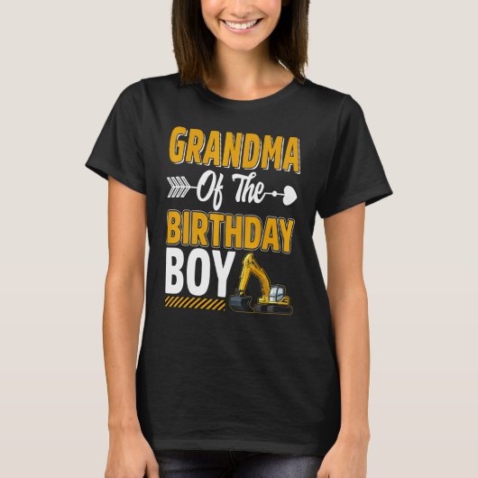 T-shirt Grand-Mère De L'Anniversaire Boy Construction Cami (Devant)
