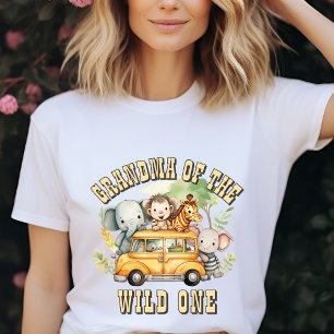 T-shirt Grand-mère de l'anniversaire du sauvageonne safari