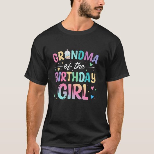 T-shirt Grand-Mère De L'Anniversaire Fille Bubble Boba Tea (Devant)