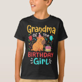 T-shirt Grand-Mère De L'Anniversaire Fille Capybara Famill (Devant)