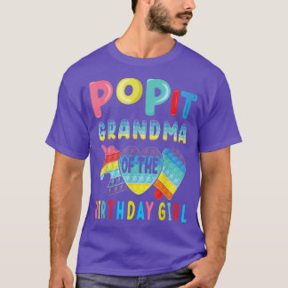 T-shirt grand-mère de l'anniversaire fille Pop It Unicorn