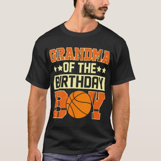 T-shirt Grand-Mère De L'Anniversaire Garçon Basketball Bal (Devant)