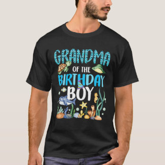 T-shirt Grand-Mère De L'Anniversaire Garçon Poisson Mer An