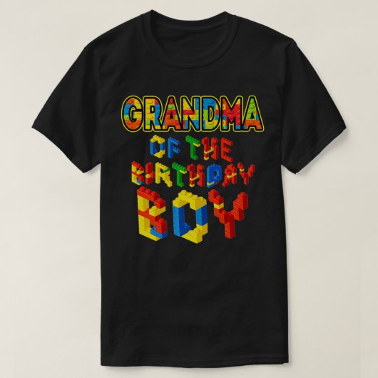 T-shirt Grand-mère de l'édifice des garçons d'anniversaire (Design devant)