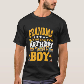 T-shirt Grand-mère de l'excavatrice de garçon d'anniversai