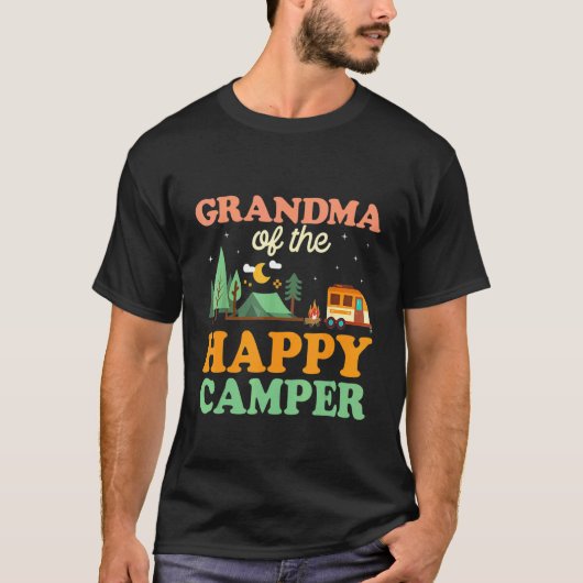T-shirt Grand-Mère De L'Happy Camper Femmes 1ère Camping A (Devant)