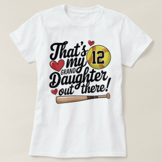 T-shirt Grand-mère de softball c'est ma petite-fille sur m