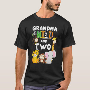 T-shirt Grand-Mère Du Far Et Deux Zoo Anniversaire Safari
