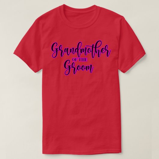 T-shirt Grand-mère du marié texte rose (Design devant)