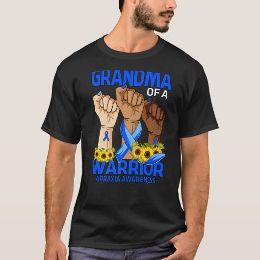 T-shirt Grand-mère d'un guerrier Apraxia sensibilisation S (Devant)