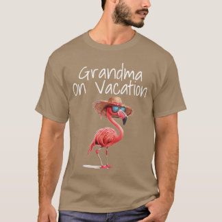 T-shirt Grand-mère en vacances Funny Flamant rose Beach Ge