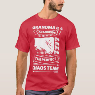 T-shirt grand-mère et 4 petits-enfants la parfaite équipe