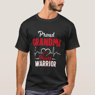 T-shirt Grand-Mère Fière D'Un Guerrier Du Coeur De Sensibi