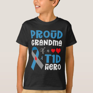 T-shirt Grand-Mère Fière D'Un Héros T1D De Type 1 Diabète