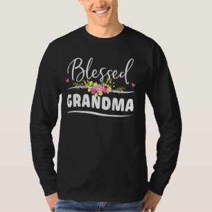 T-shirt Grand-mère florale décorée L