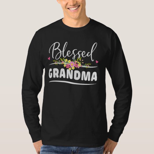 T-shirt Grand-mère florale décorée L (Devant)