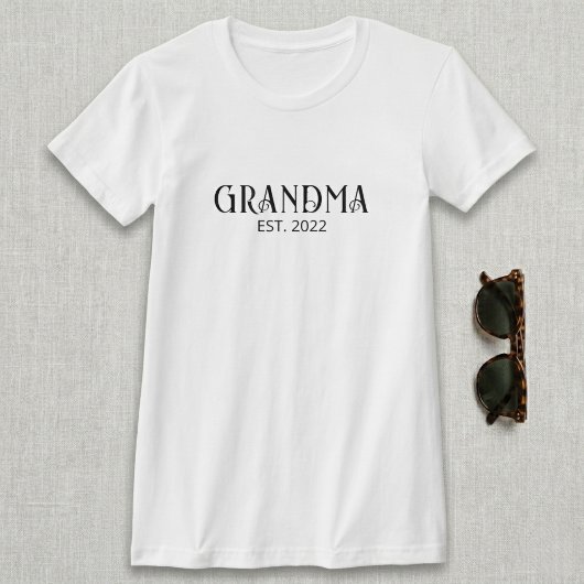 T-Shirt Grand-mère Fondée Écriture Noire