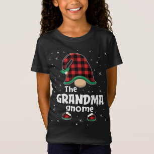 T-Shirt Grand-mère Gnome Buffalo Plaid Correspondant Gif D