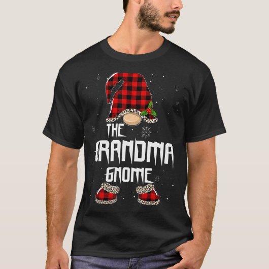 T-shirt Grand-mère Gnome Buffalo Plaid Matching Famille Ch (Devant)