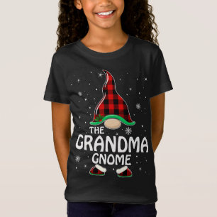 T-Shirt Grand-mère Gnome Buffalo Plaid Matching Famille Ch