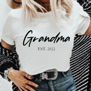 T-shirt Grand-mère Grand-mère sur mesure Année Est Minimal