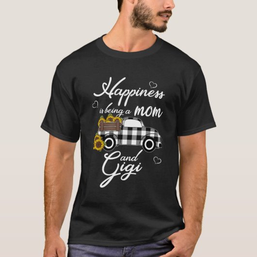 T-shirt Grand-Mère Hapess Est Être Une Maman Et Gigi (Devant)