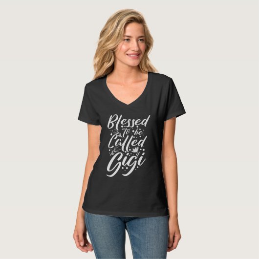 T-shirt Grand-Mère Heureuse D'Être Appelée Gigi (Devant entier)
