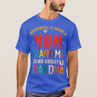 T-shirt Grand-Mère Le Bonheur D'Être Une Maman Grand-Mère 