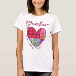 T-shirt Grand-Mère Le Rend Meilleur Coeur À Coudre