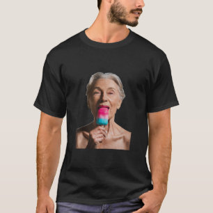 T-shirt Grand-mère Licking Popsicle drôle Grand-mère Lover