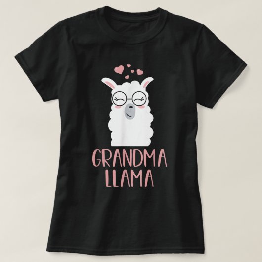 T-shirt Grand-mère Llama mignonne Grand-mère Cadeau (Design devant)