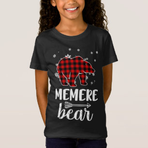 T-Shirt Grand-mère Mère Ours de Noël Pyjama Rouge Bouf Pla
