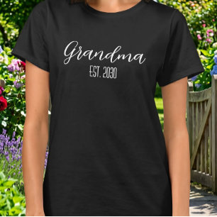 T-shirt Grand-mère minimaliste Texte de script blanc établ