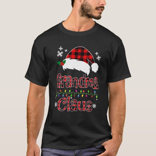 T-shirt Grand-mère Noël Père Noël Chemise rouge (Devant)