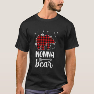 T-shirt Grand-mère Nonna Bear Xmas Pyjama Red Plaid Buffal