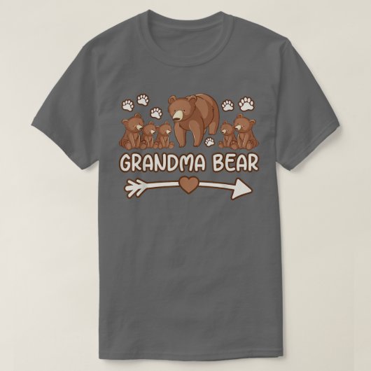 T-shirt grand-mère ours 5 petits tee - shirts, grand-mère  (Design devant)