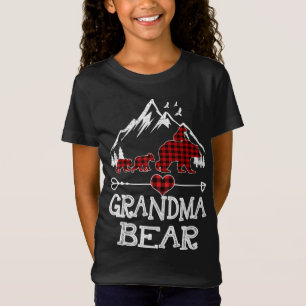 T-Shirt Grand-mère Ours de Noël Pyjama Rouge Buffalo Rouge