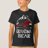 T-shirt Grand-mère Ours de Noël Pyjama Rouge Buffalo Rouge (Devant)