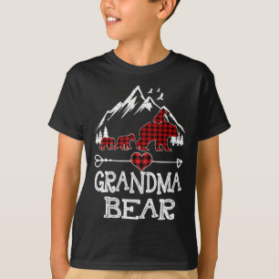 T-shirt Grand-mère Ours de Noël Pyjama Rouge Buffalo Rouge