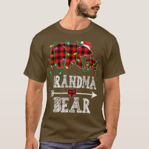 T-shirt Grand-mère Ours de Noël Pyjama Rouge Buffalo Rouge